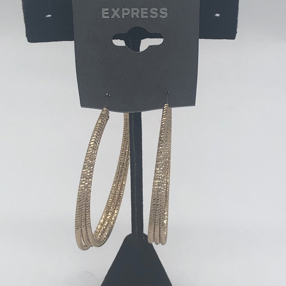 2 pairs NWT Express 6" Hoop Earrings  Statement
